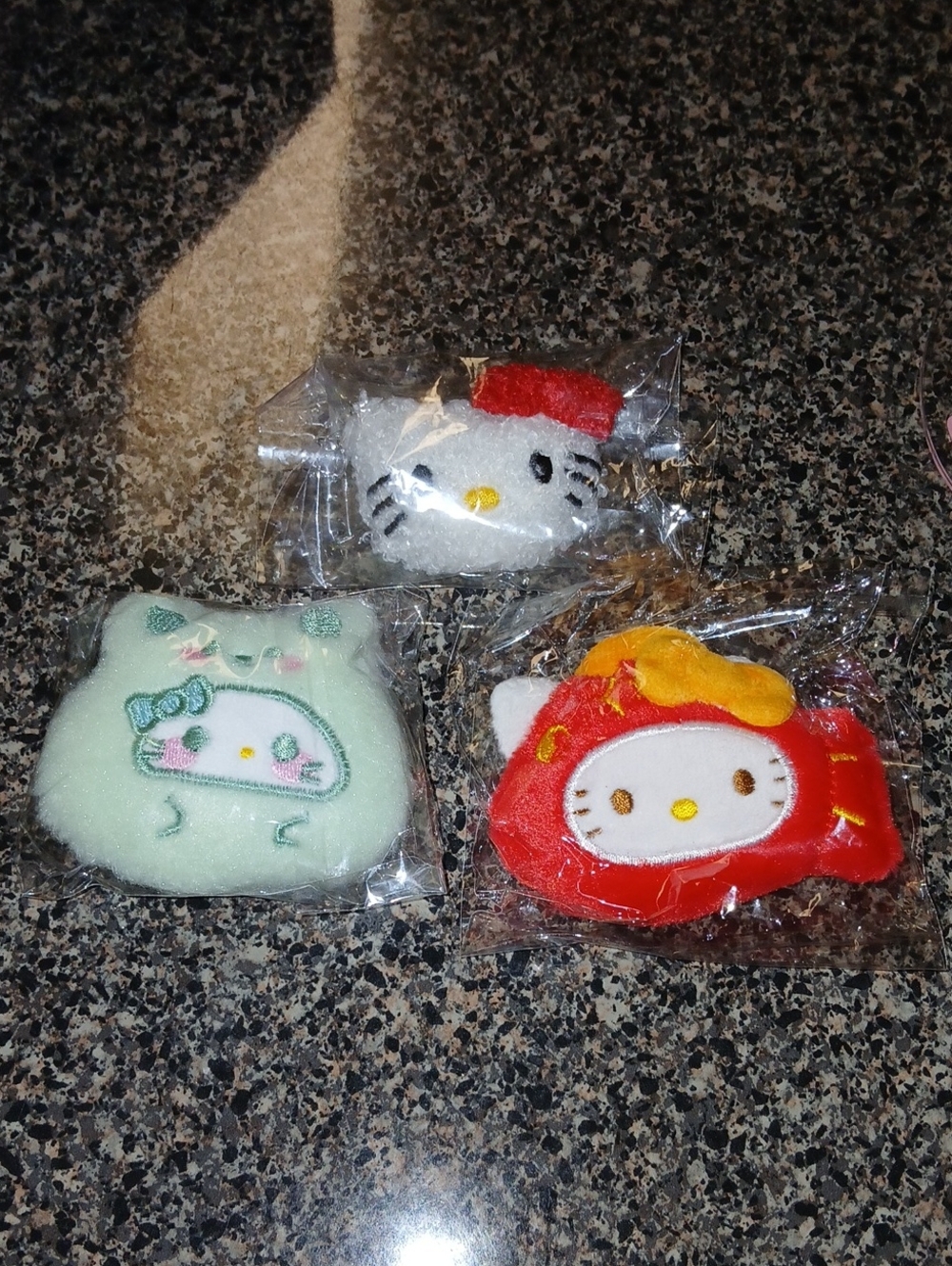 3 #HellokittyPlushKeychain Set - Red, White & Mint Cute Characters #keychains